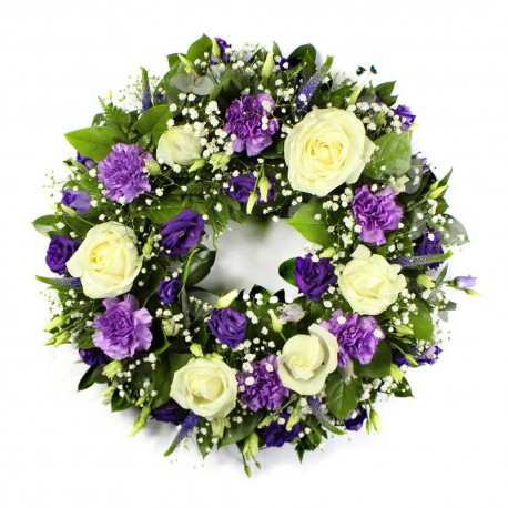 Wreath white and purple SYM-316
