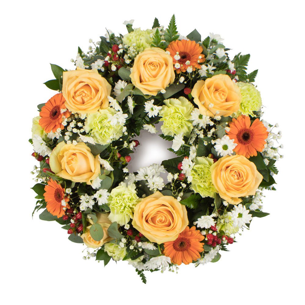 Wreath peach and green SYM-315